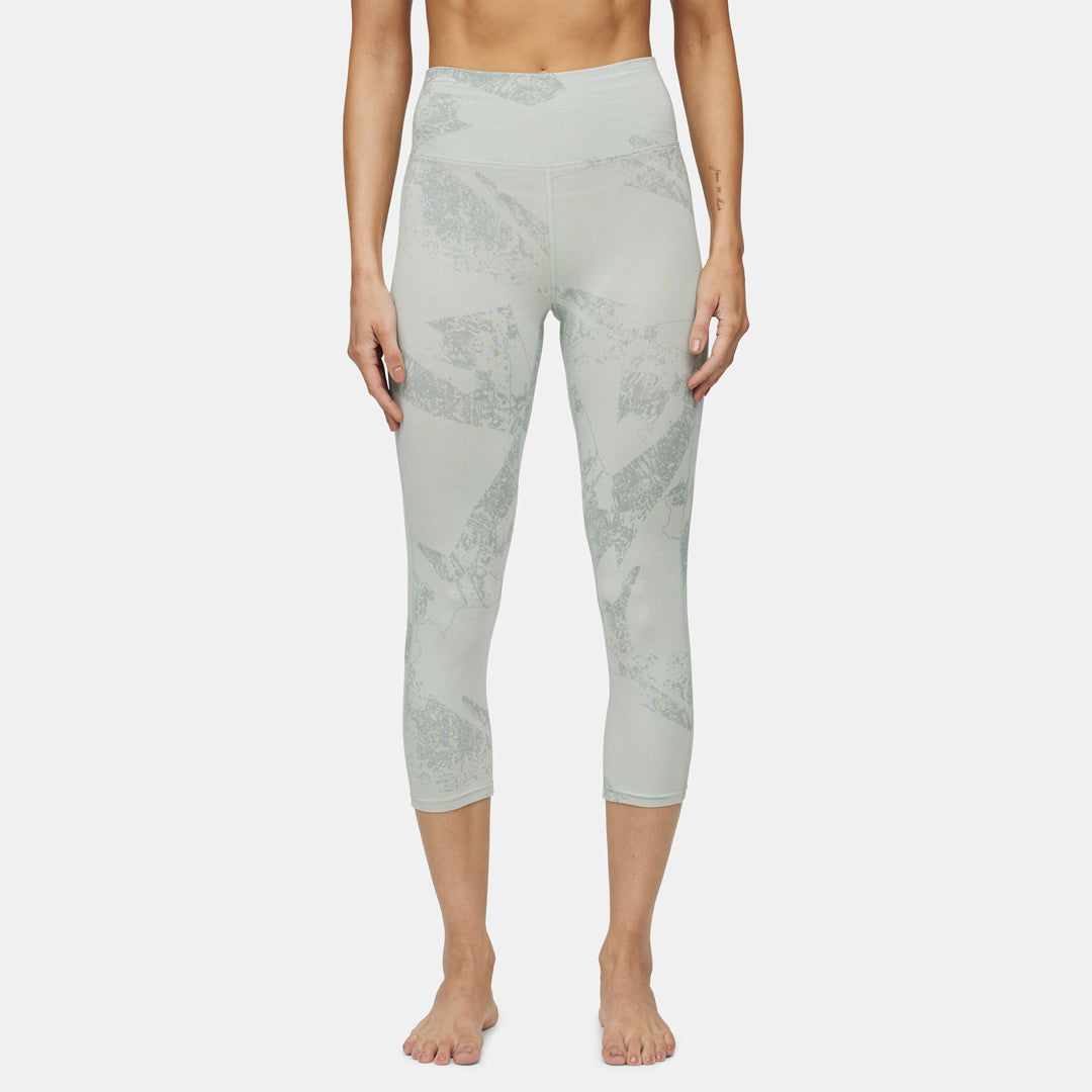 Womens Merino Fractal Midweight 3/4 Base Layer Bottom