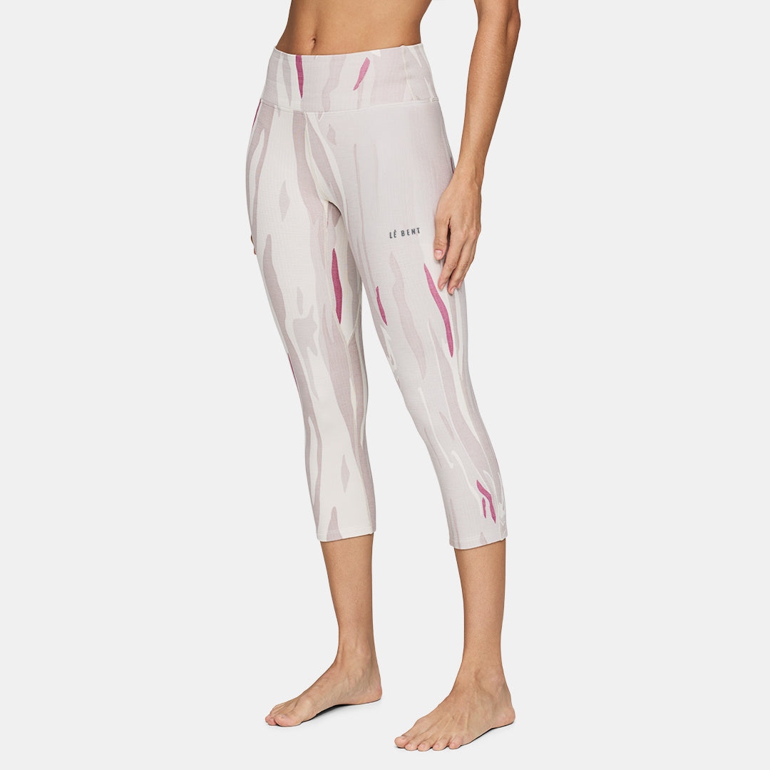 Womens Merino Heavyweight Grid Fleece 3/4 Base Layer Bottom