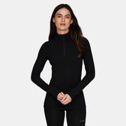 Womens Merino Heavyweight Grid Fleece 1/4 Zip