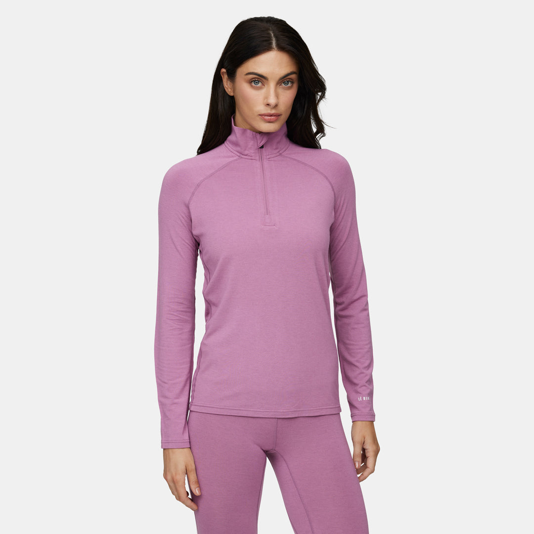 Womens Merino Midweight Base Layer 1/4 Zip