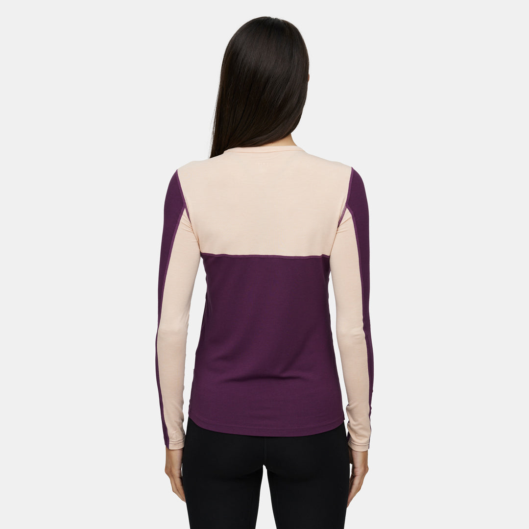 Womens Merino Geo Midweight Crew Base Layer