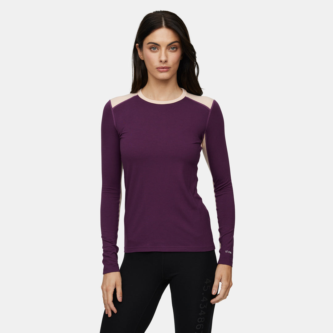 Womens Merino Geo Midweight Crew Base Layer