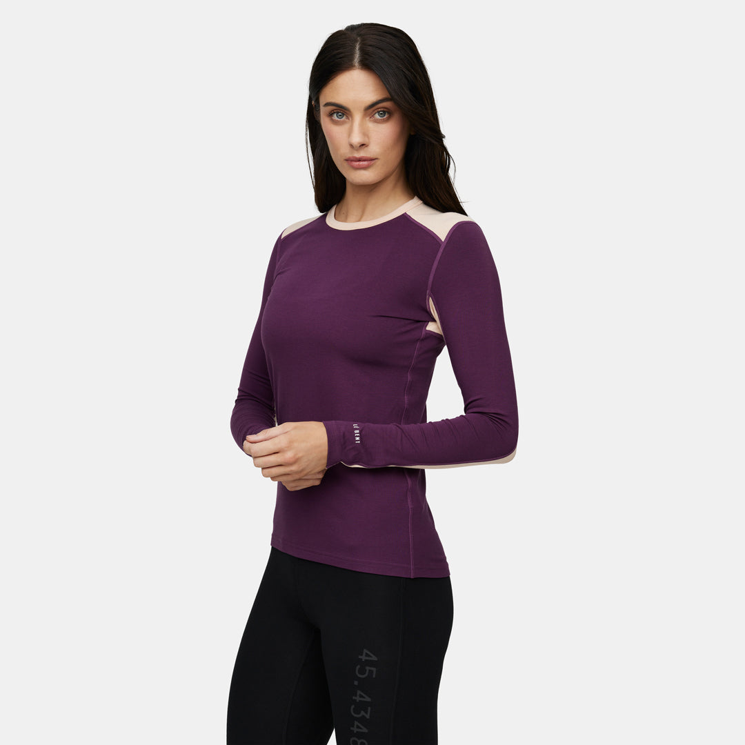 Womens Merino Geo Midweight Crew Base Layer