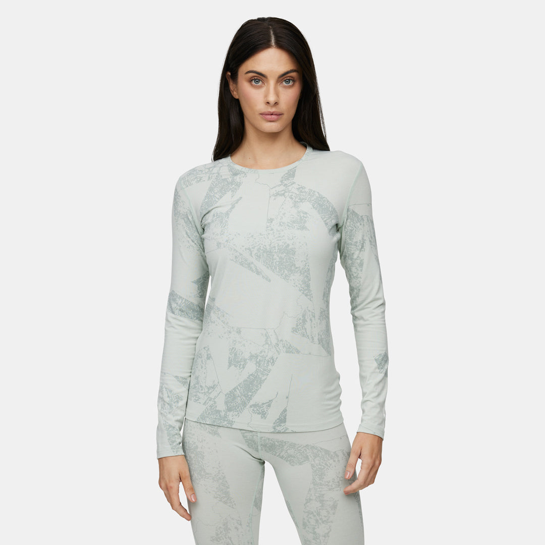 Womens Merino Fractal Lightweight Base Layer Crew