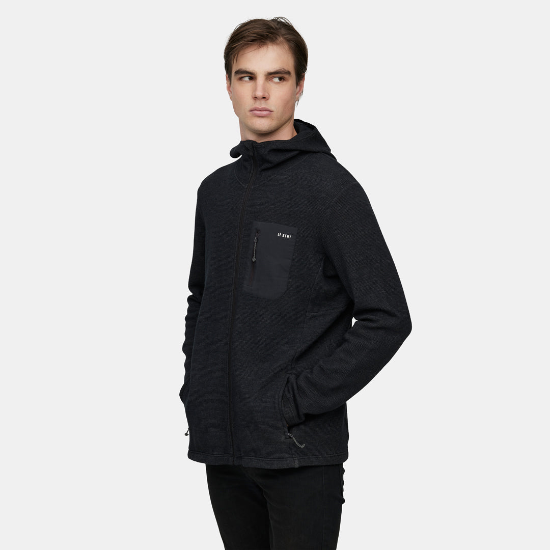 Mens Merino Sentinel Midweight Waffle Knit Zip Hoody