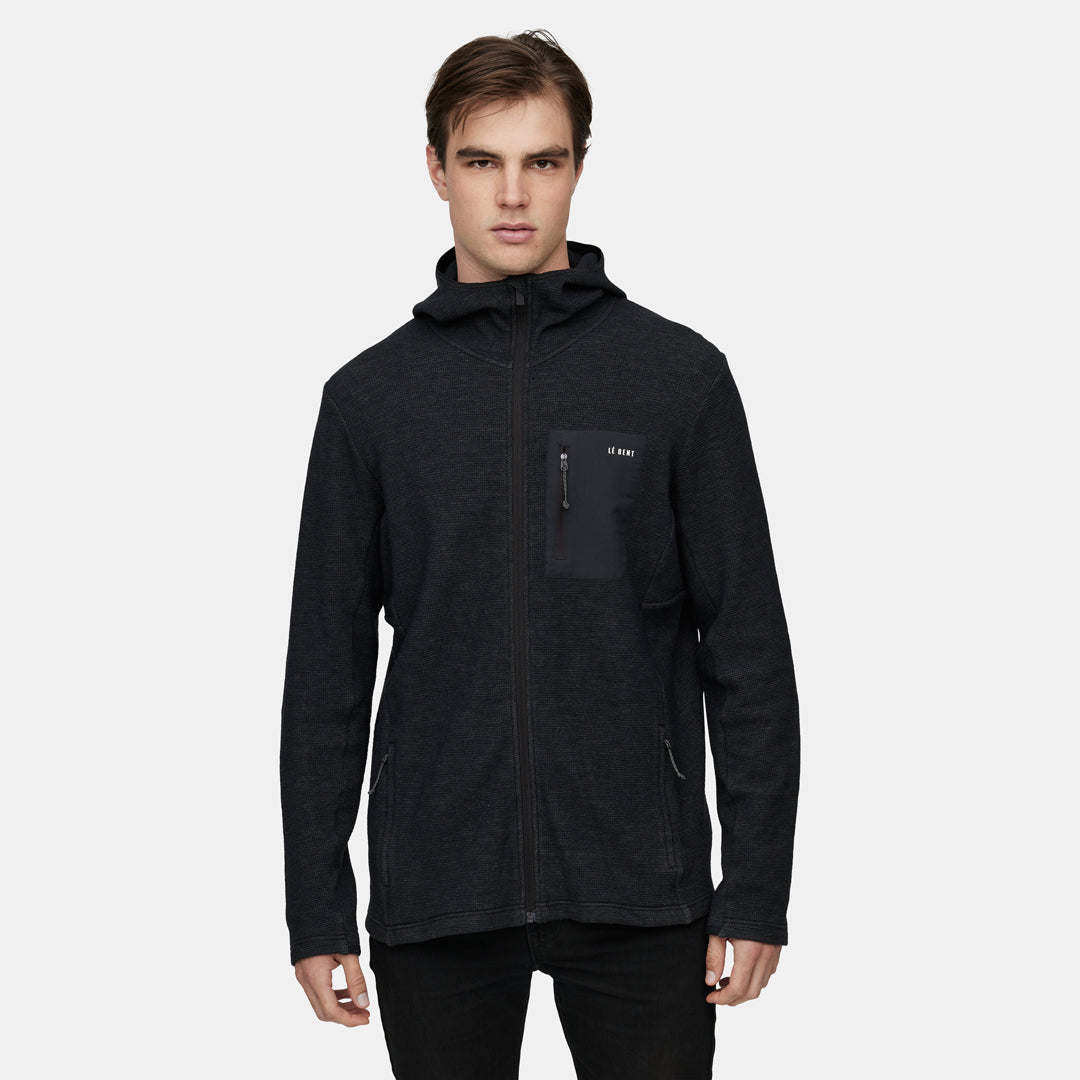 Mens Merino Sentinel Midweight Waffle Knit Zip Hoody