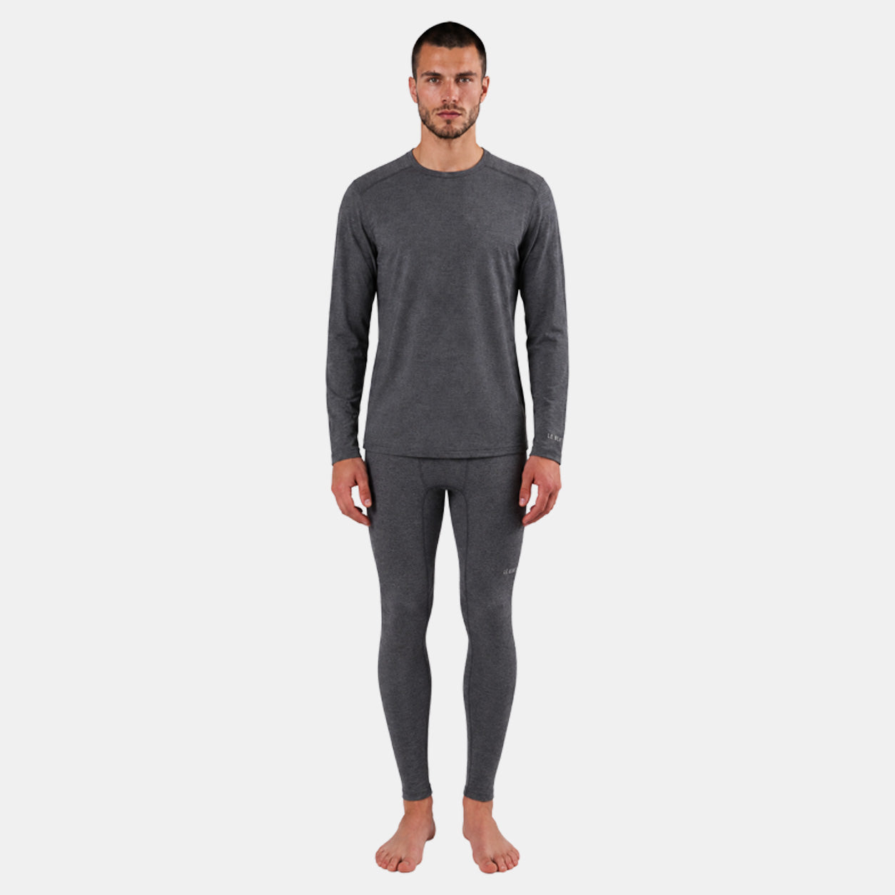 Mens Merino Heavyweight Grid Fleece Base Layer Crew