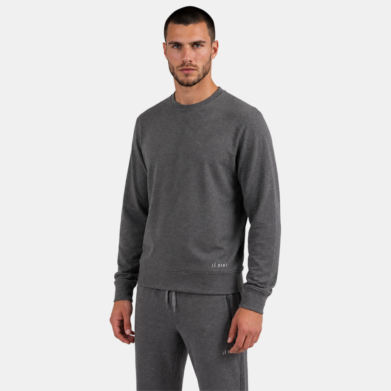 Mens Merino Heavyweight Grid Fleece Sweater