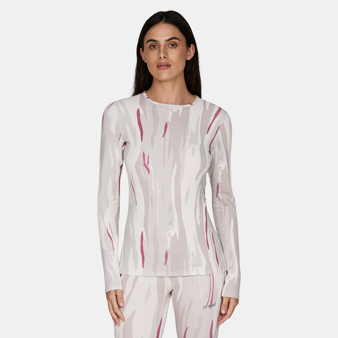 Womens Merino Heavyweight Grid Fleece Base Layer Crew