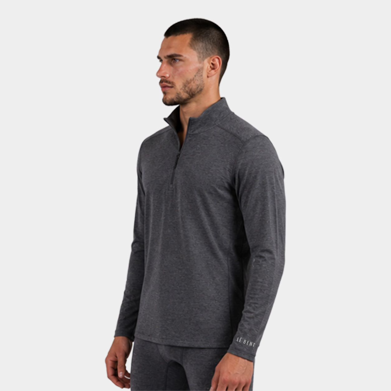 Mens Merino Heavyweight Grid Fleece 1/4 Zip