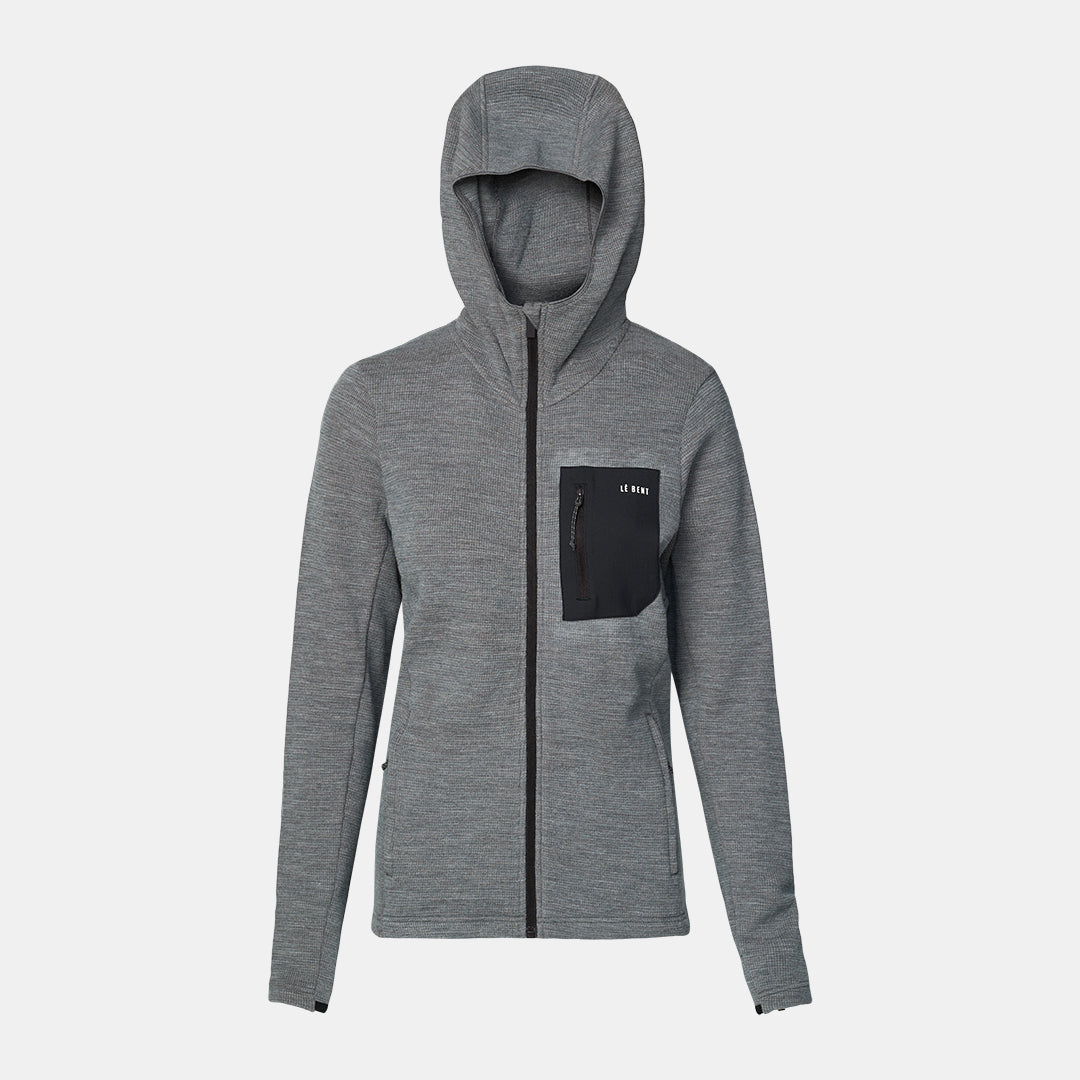 Womens Merino Sentinel Midweight Waffle Knit Zip Hoody