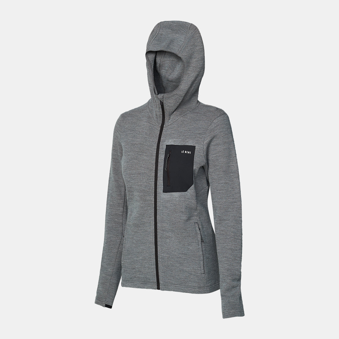 Womens Merino Sentinel Midweight Waffle Knit Zip Hoody