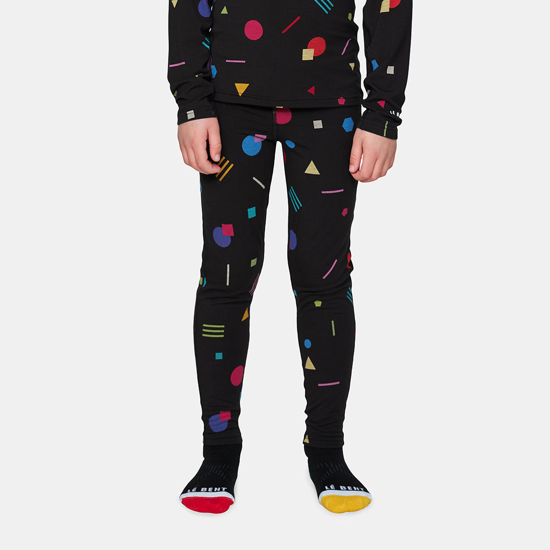 Kids Confetti Midweight Base Layer Bottom