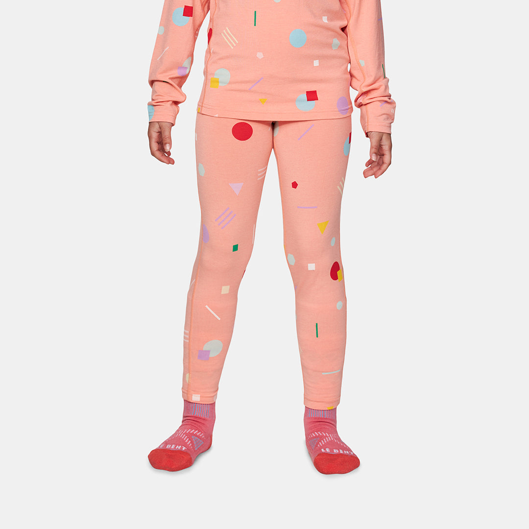 Kids Confetti Midweight Base Layer Bottom