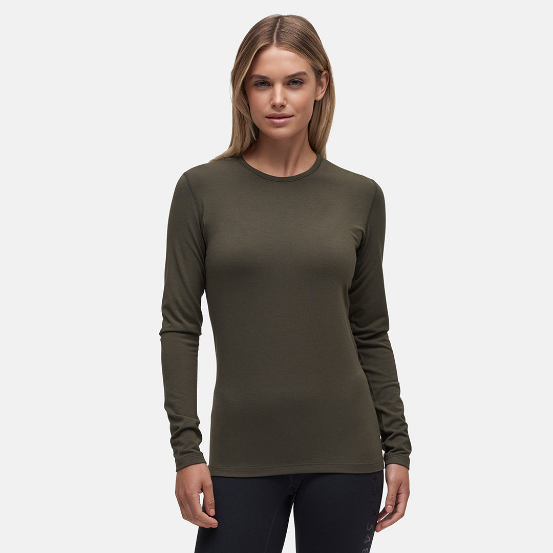 Womens Merino Midweight Crew Base Layer