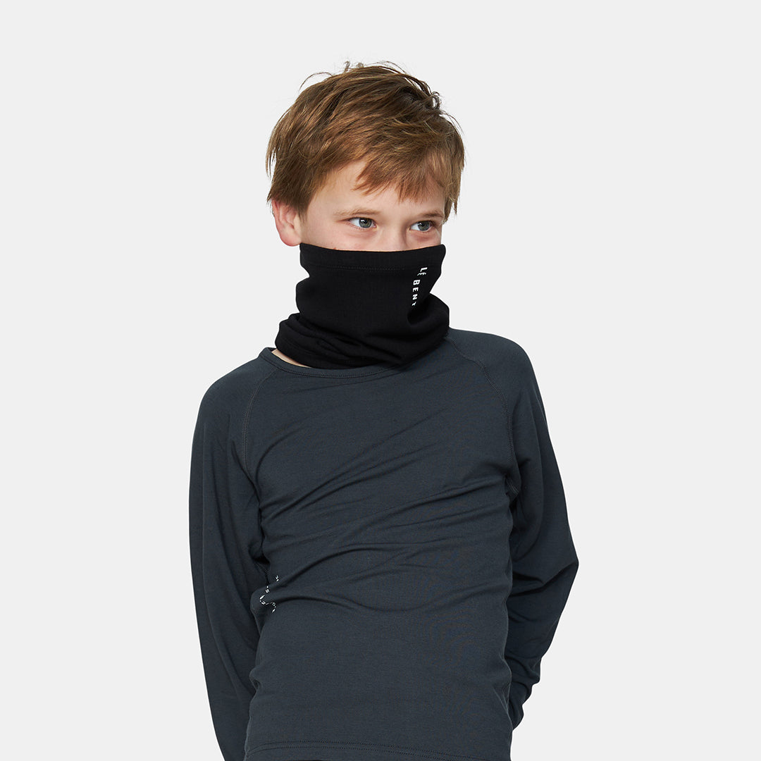 Kids Heavyweight Grid Fleece Merino Neck Gaiter