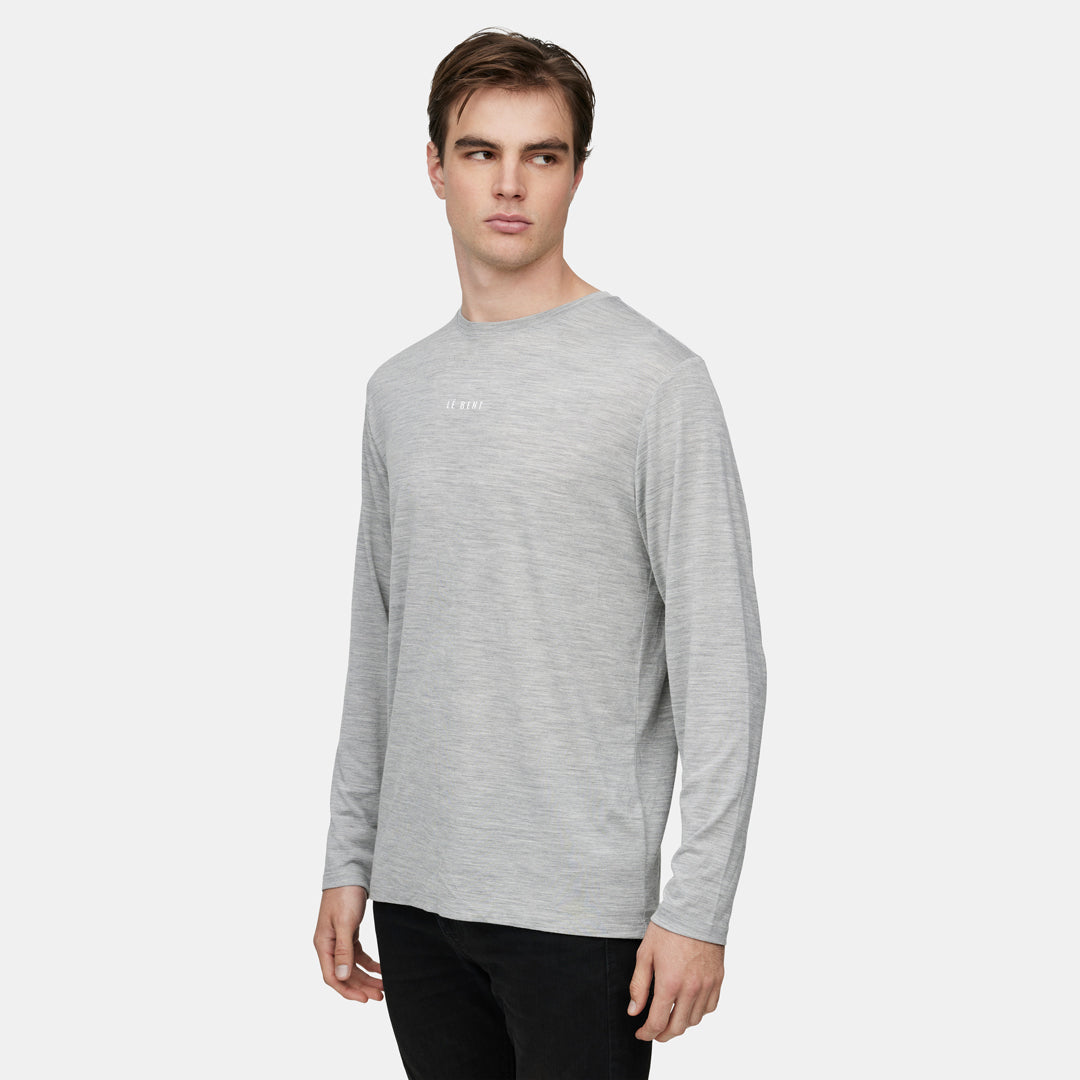 Mens Merino Ultralight Logo LS Tee
