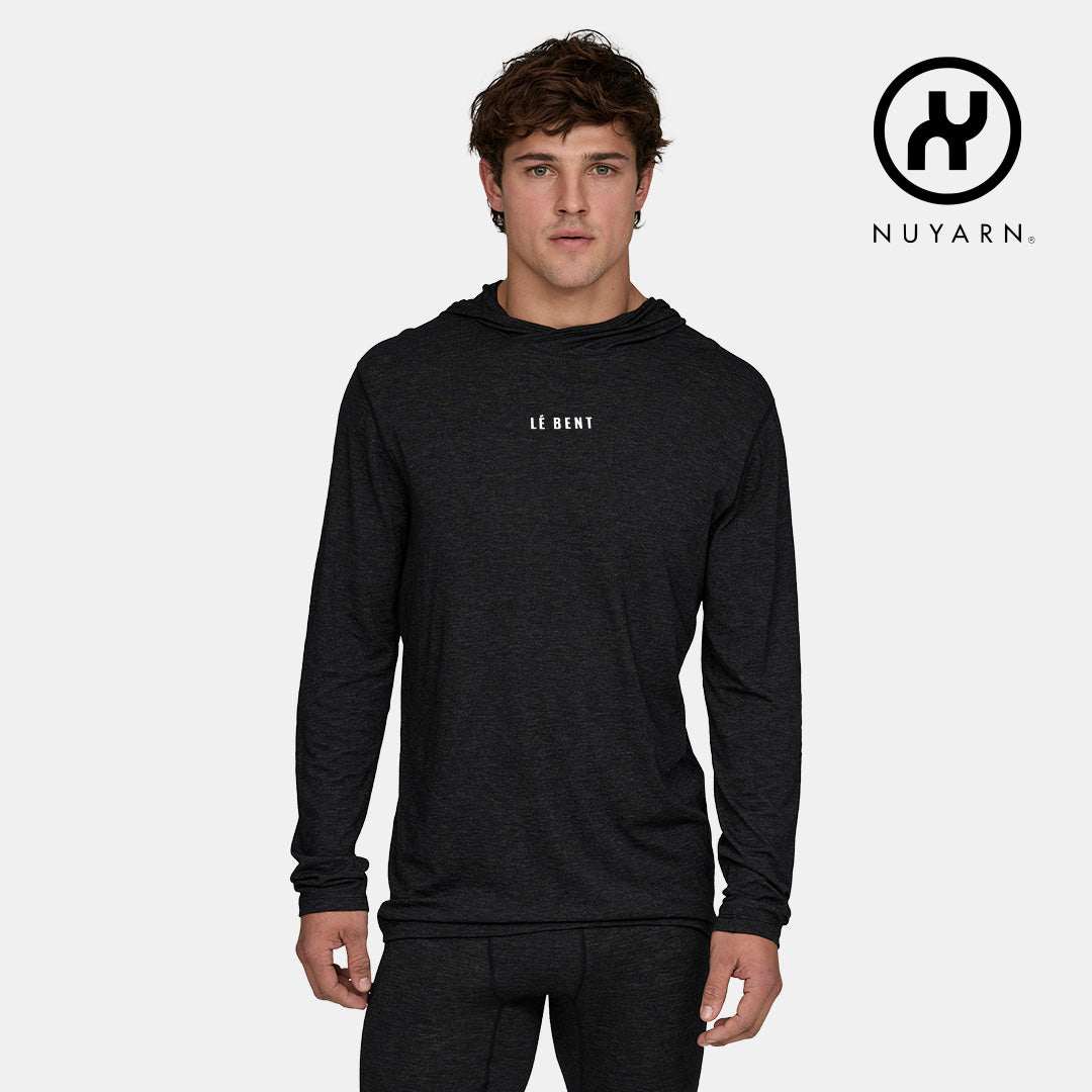 Mens Merino Featherweight Hooded LS Crew
