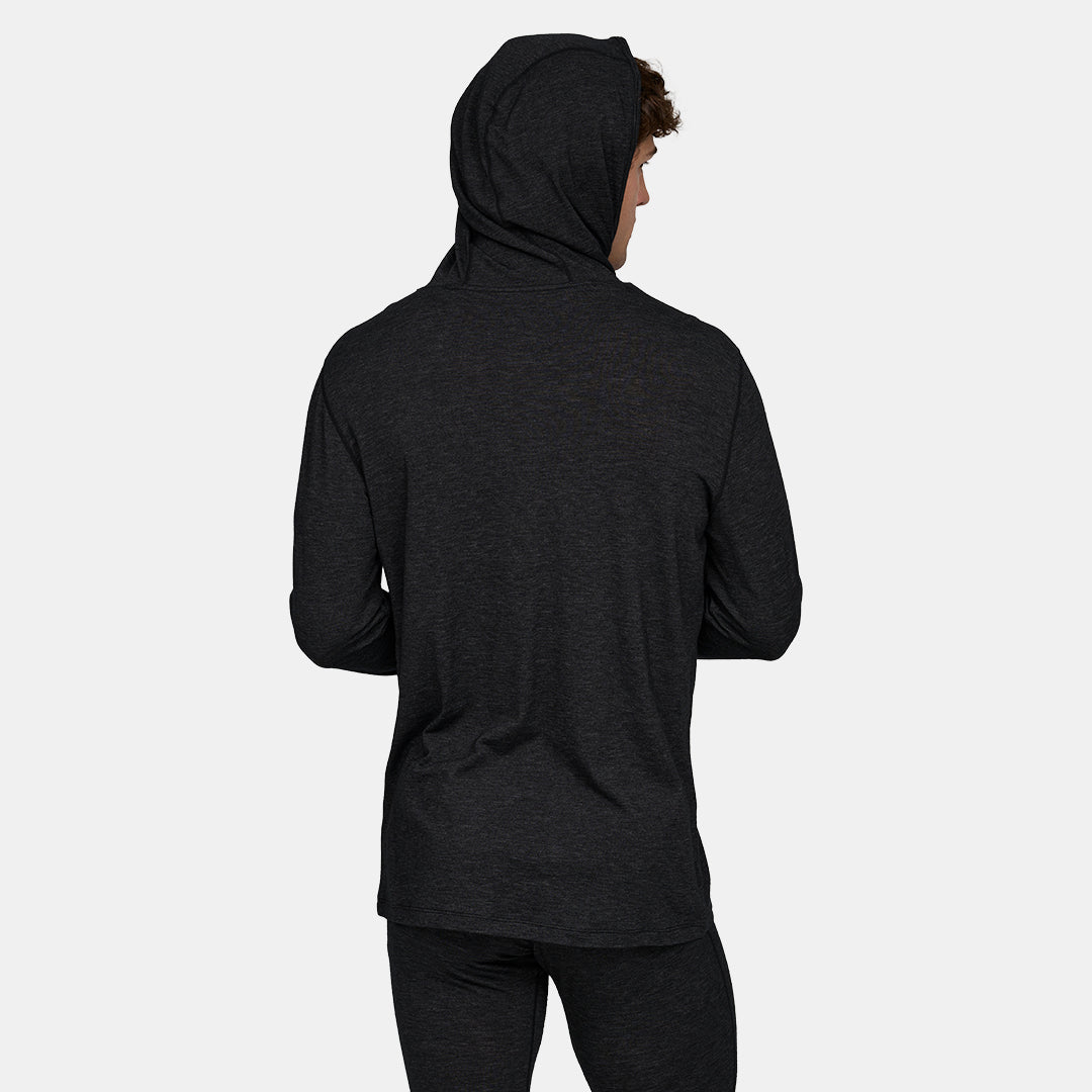 Mens Merino Featherweight Hooded LS Crew