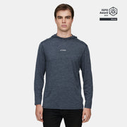 Mens Merino Featherweight Hooded LS Crew