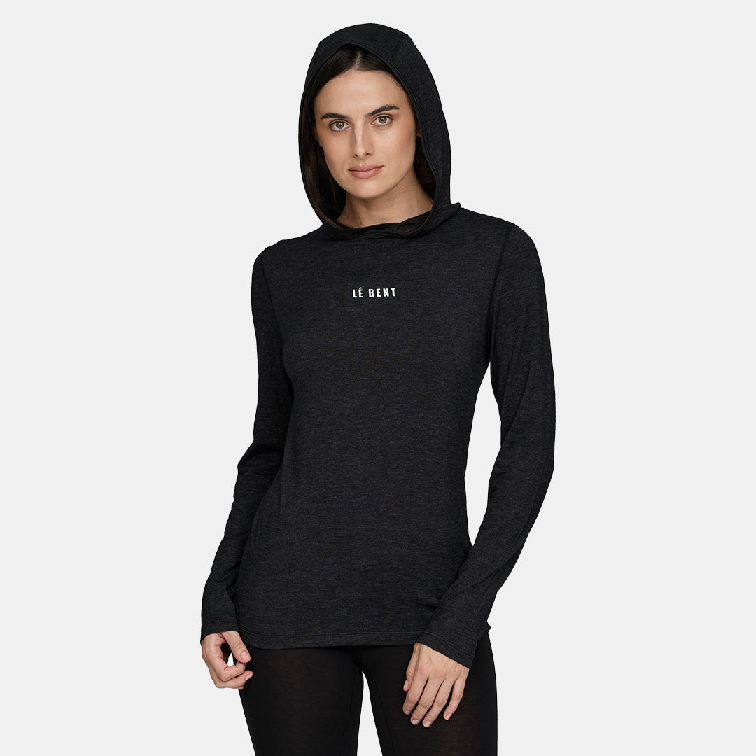Womens Merino Featherweight Hooded LS Crew