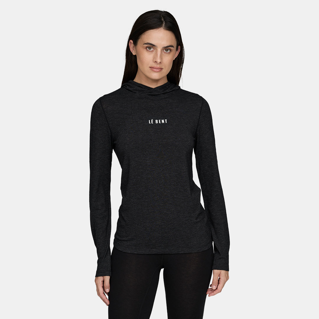 Womens Merino Featherweight Hooded LS Crew