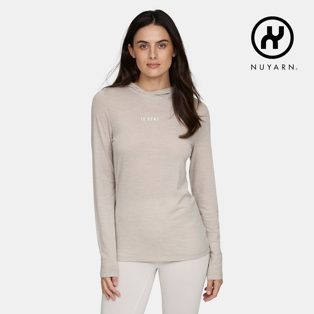 Womens Merino Featherweight Hooded LS Crew