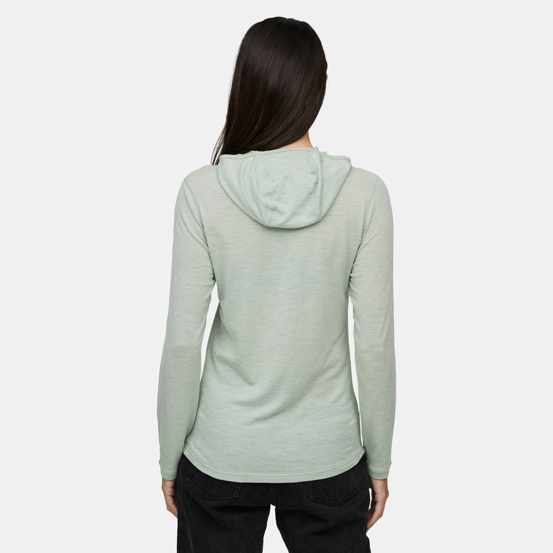 Womens Merino Featherweight Hooded LS Crew