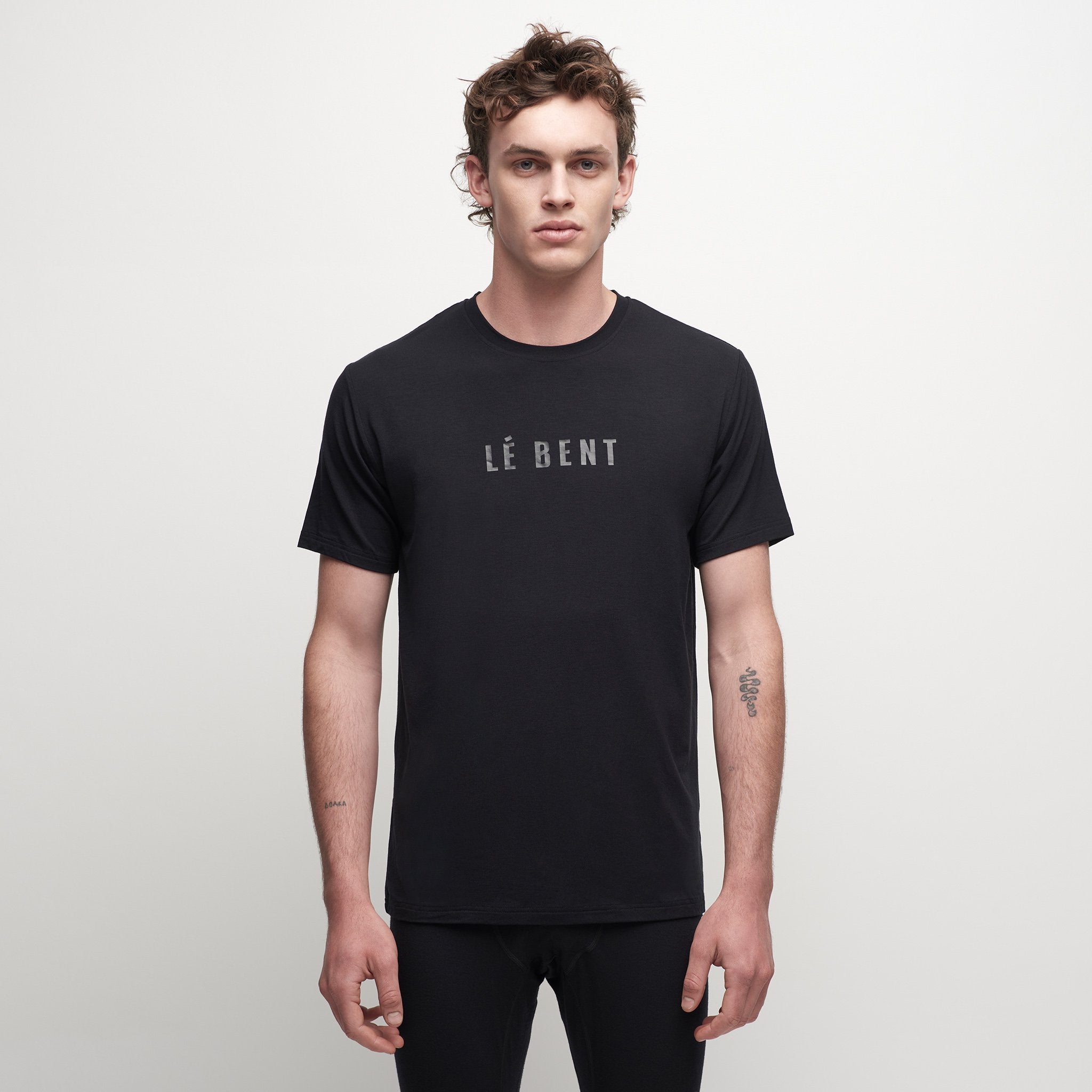 Mens Merino Lightweight Logo SS Tee