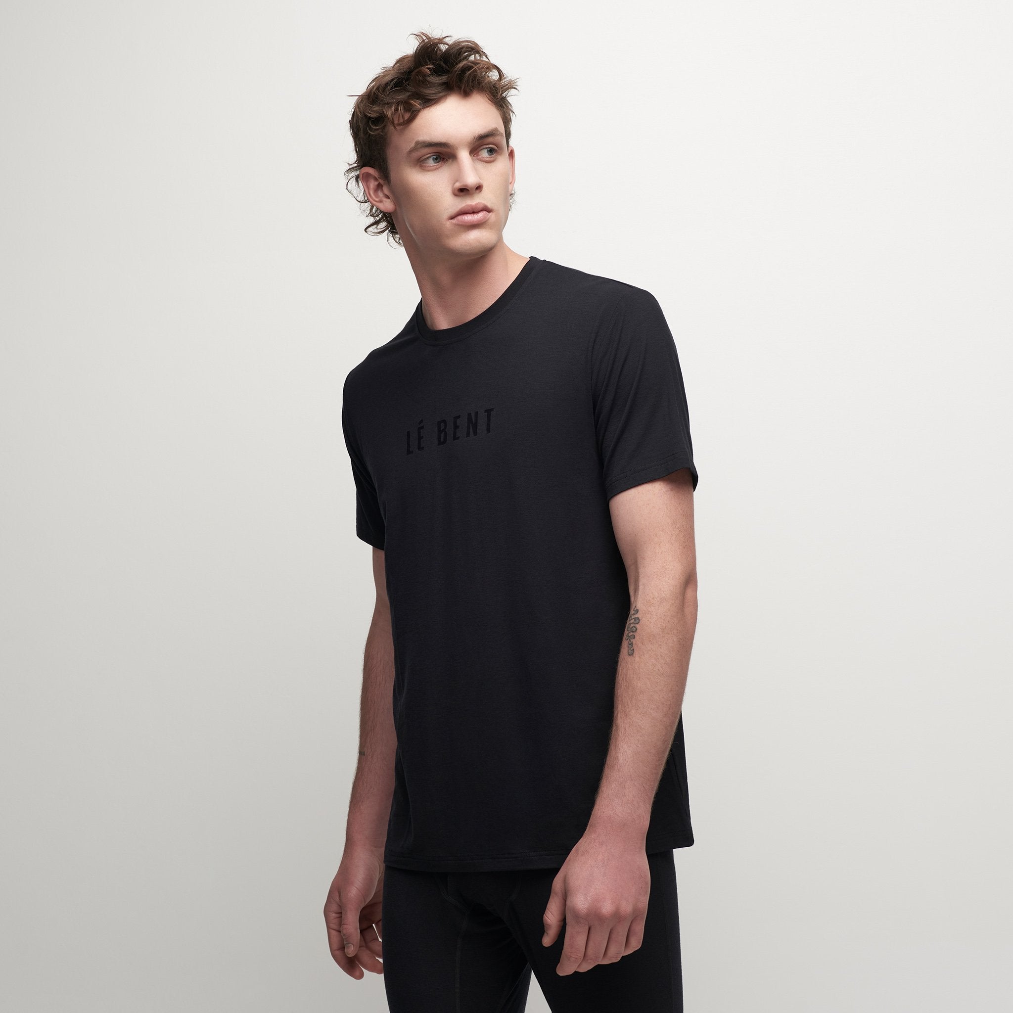 Mens Merino Lightweight Logo SS Tee